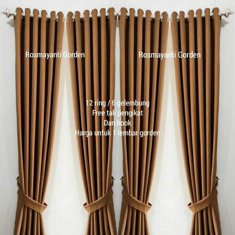 Gorden Blackout Lebar 130cm X Tinggi 250cm/Gorden Jendela Minimalis/Gorden Smokring Polos