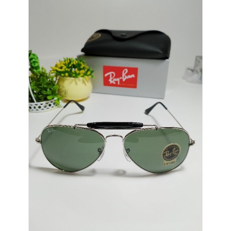 kacamata RAYBAN frame silver Made In Italy