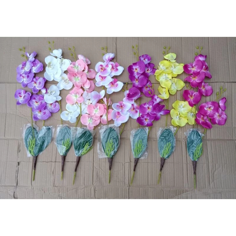 Bunga anggrek bulan artificial cabang 2 / anggrek tiruan