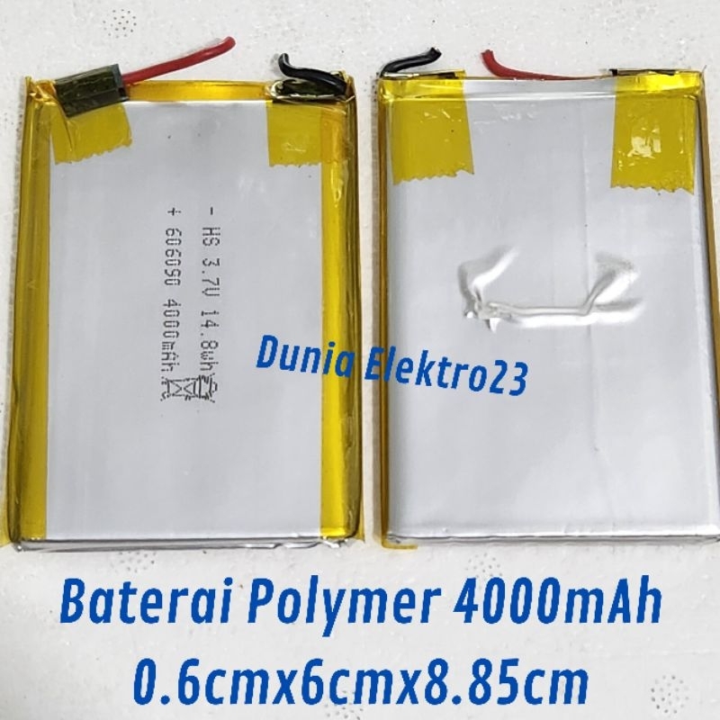 Battery Baterai Polymer 4000mAh 0.6cm*6cm*8.85cm