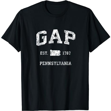 Kaos Gap Pennsylvania PA Vintage Athletic Sports Design T-Shirt - Baju Pria - Baju Wanita - Kaos Pri
