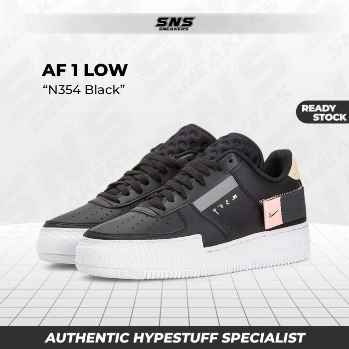 Nike Air Force 1 N354 Black 100% Original Authentic