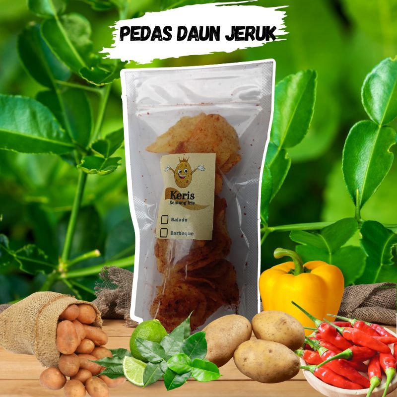 

KERIS (KENTANG IRIS) RASA PEDAS DAUN JERUK