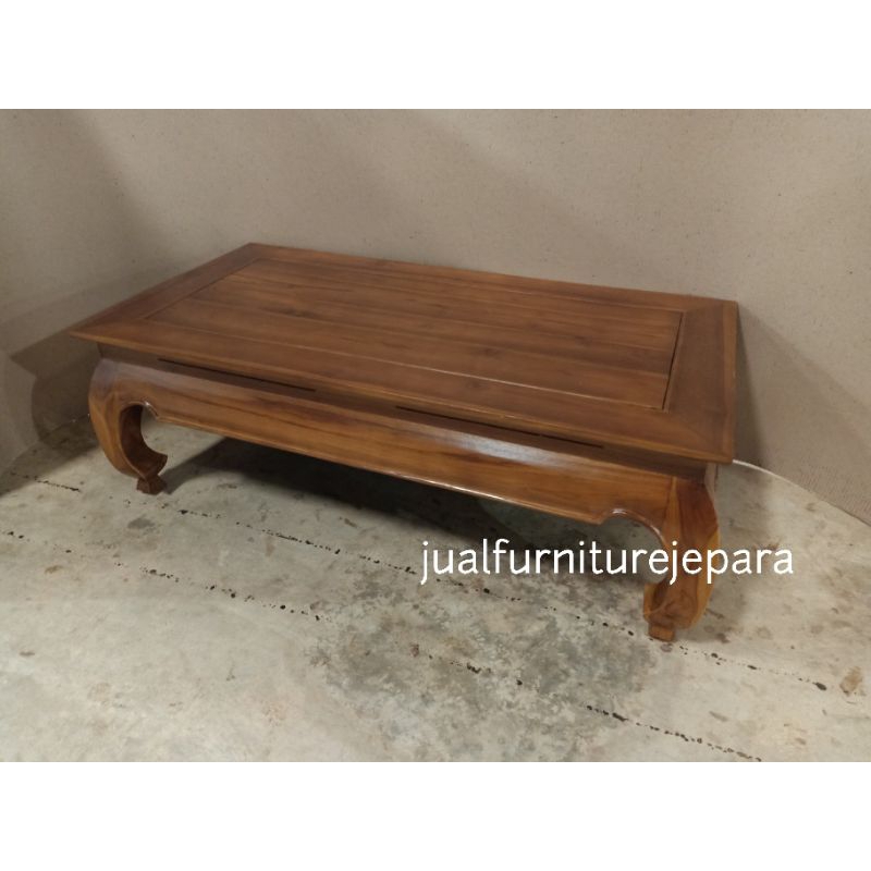 meja tamu Ketapang opium minimalis kayu jati, meja kopi opium minimalis Ketapang kayu jati