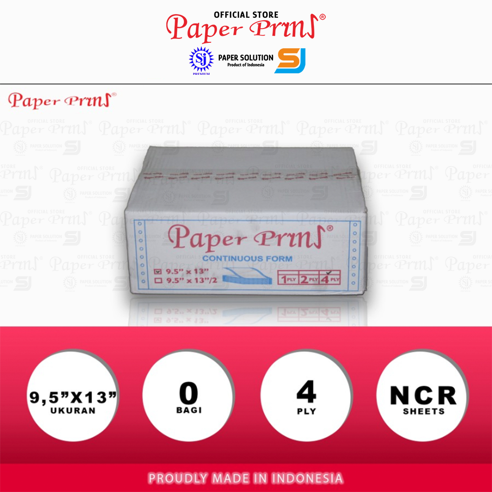 

Paperpryns Kertas Continuous Form 4PLY NCR Folio 9,5" x 13