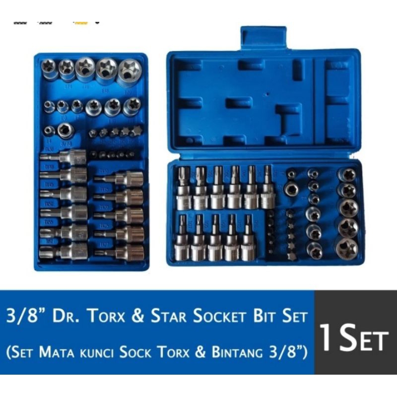3/8" DR Torx & Star Socket Bit Set / Set Mata kunci Sok Torx & Bintang