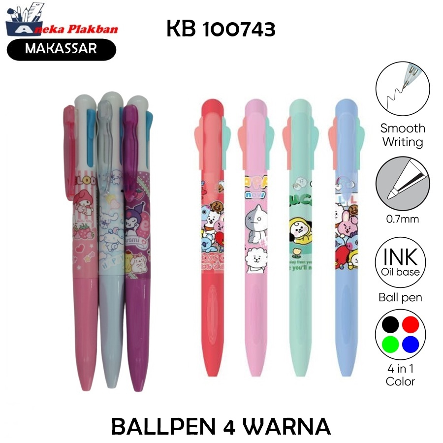 

[PCS] YOEKER PEN FANCY 4W YK-2208 SANRIO BP-1 VC-6201 PEN 4 WARNA