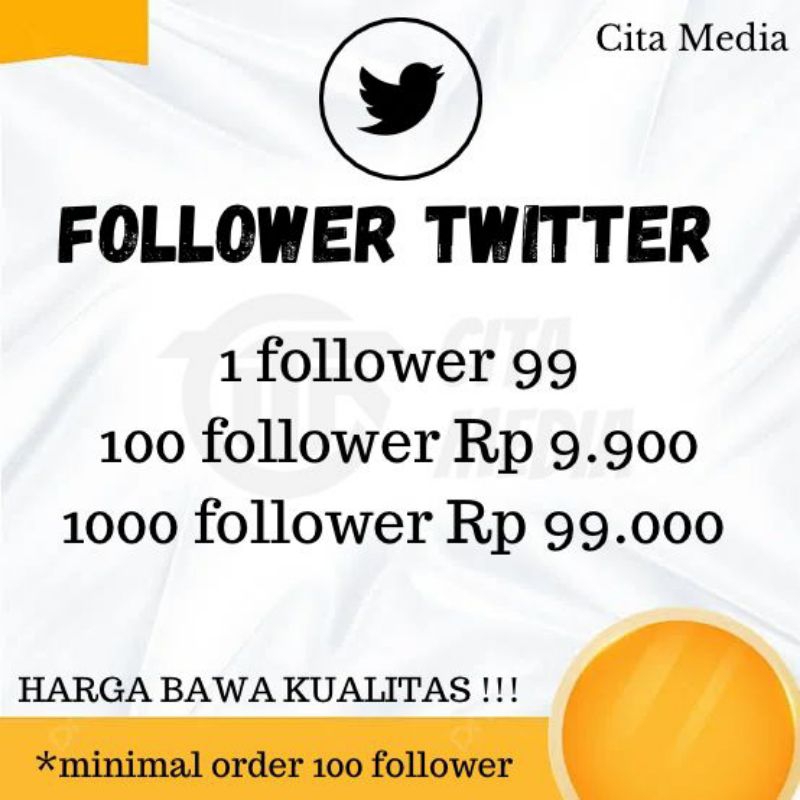 FOLLOWER TWITTER // HARGA BAWA KUALITAS // TERLARIS