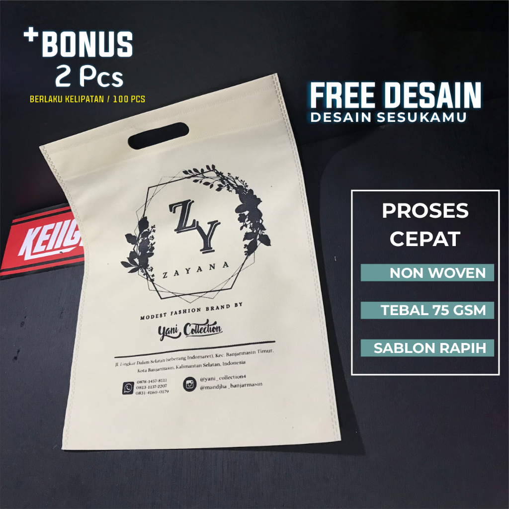 

SABLON TAS SPUNBOND 25x35 Oval plong - Goodie bag Custom