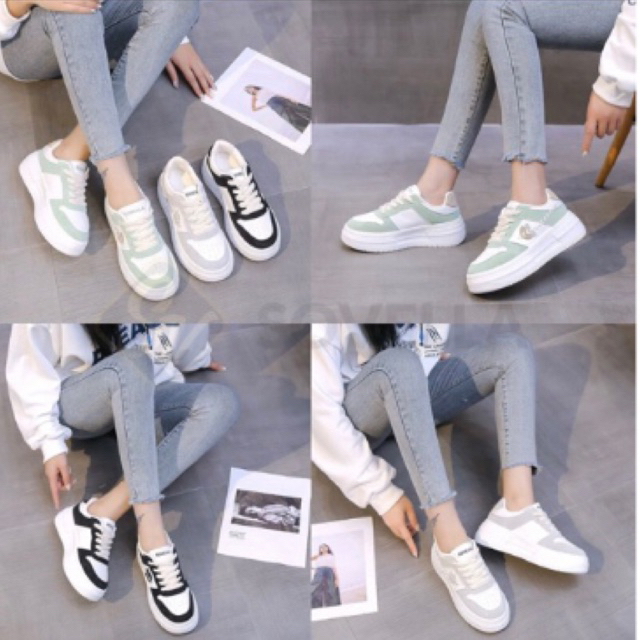 SOVELLA Havana Sepatu Sneakers Tali Simpel Kulit Wanita