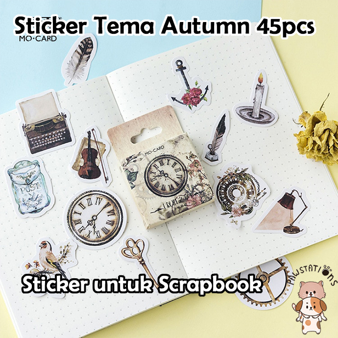 

45pcs Stiker Peralatan Autumn Series Stiker Barang Lucu Stiker untuk Scrapbooking Stiker Scrapbooking Stickers