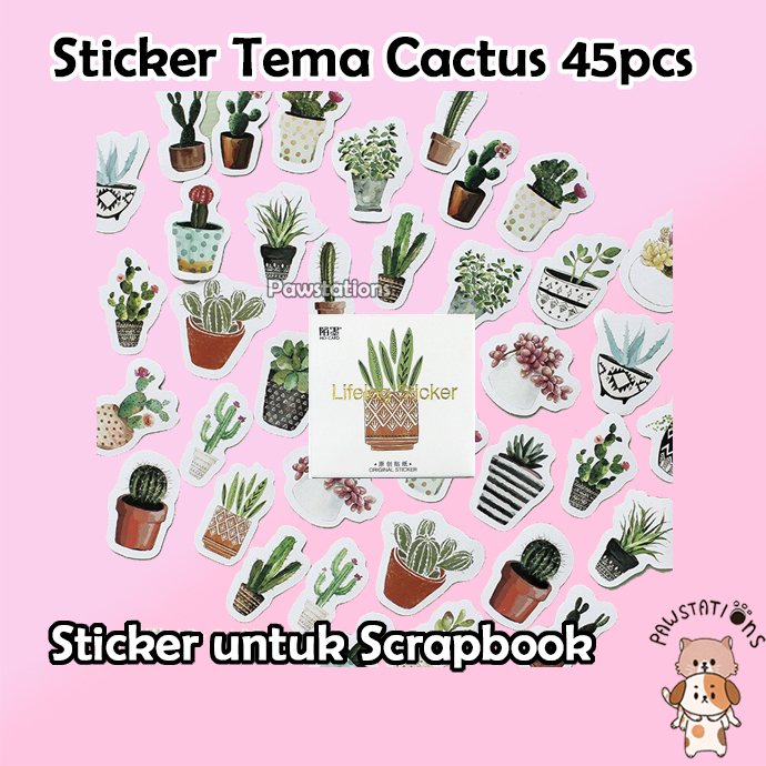 

45pcs Stiker Tanaman Kaktus Stiker Tanaman Lucu Stiker untuk Scrapbooking DIY Stickers Scrapbooking Stickers