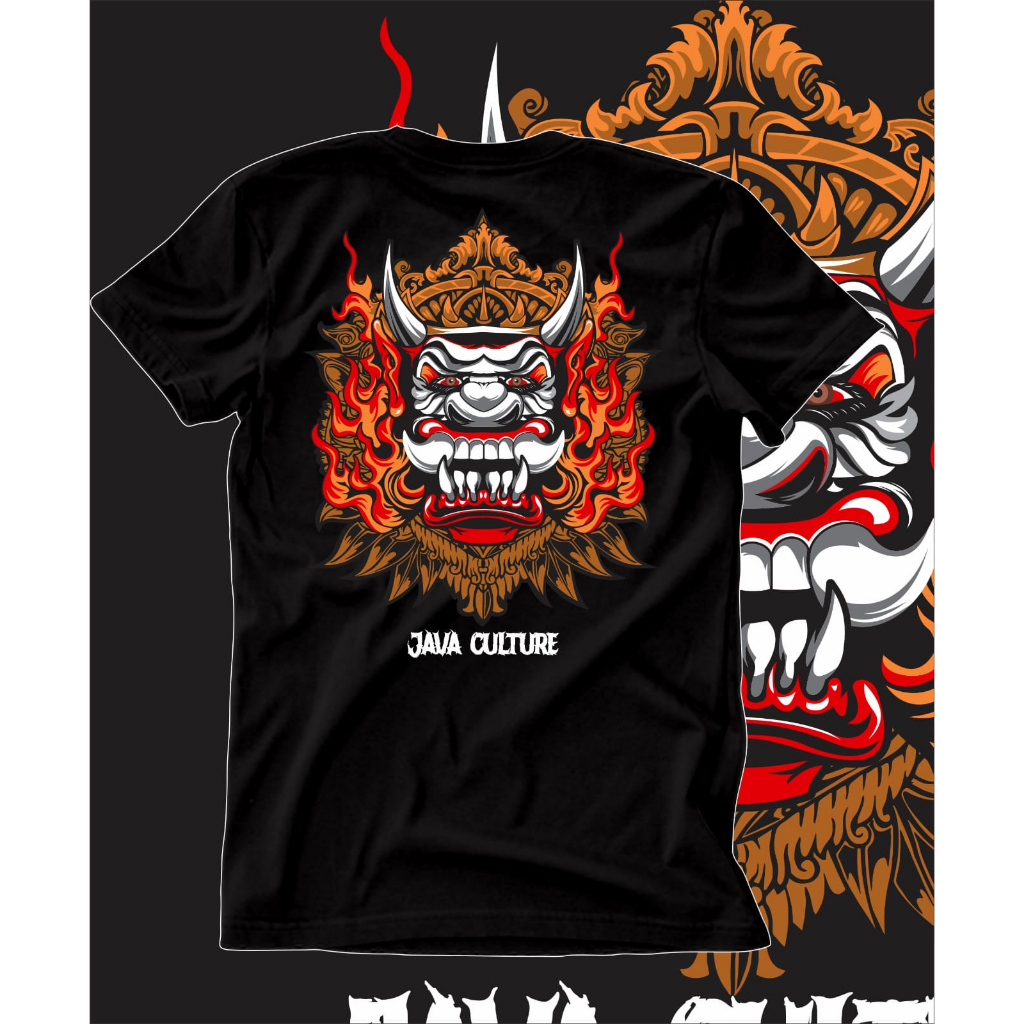 Kaos Buto Culture Jawa Katun Combed 30s Hitam Lengan Pendek Pria Wanita Unisex