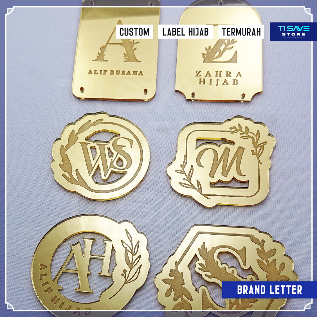 Termurah Label Akrilik Jilbab Fashion - Letter Brand Logo Custom
