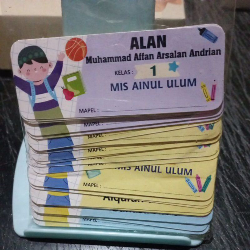 

Label nama Alan (M. Affan Arsalan Andrian)