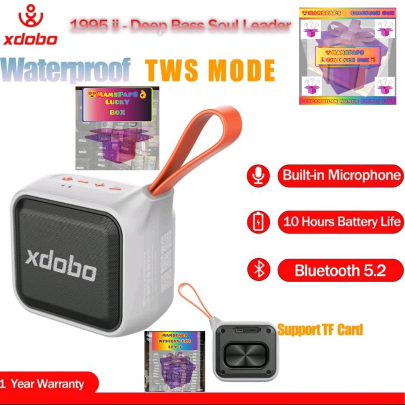 XDOBO PRINCE 1995 12W TWS SPEAKER BLUETOOTH 5.2 IPX7 DEEP BASS