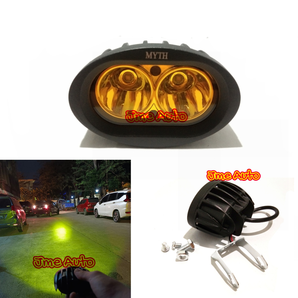 Lampu tembak sorot LED Owl 2mata Mv Kuning MYTH 3 Mode 20 watt Lampu sorot led variasi motor mobil