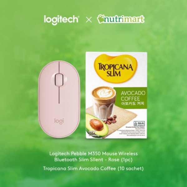 Dijual Logitech X Nutrimart Exclusive Bundle - M350 Keyboard Wireless - Merah Muda Limited