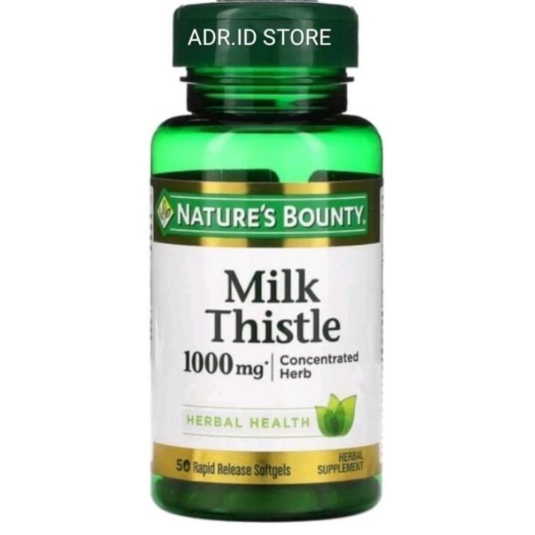 Nature's Bounty Milk Thistle 1000 mg Nature Bounty isi 50 Softgels Original