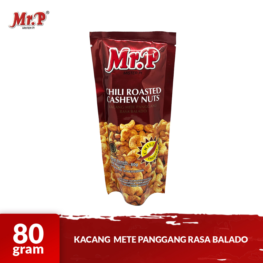 

MR. P Kacang Mete Panggang Varian Rasa Balado 80gr