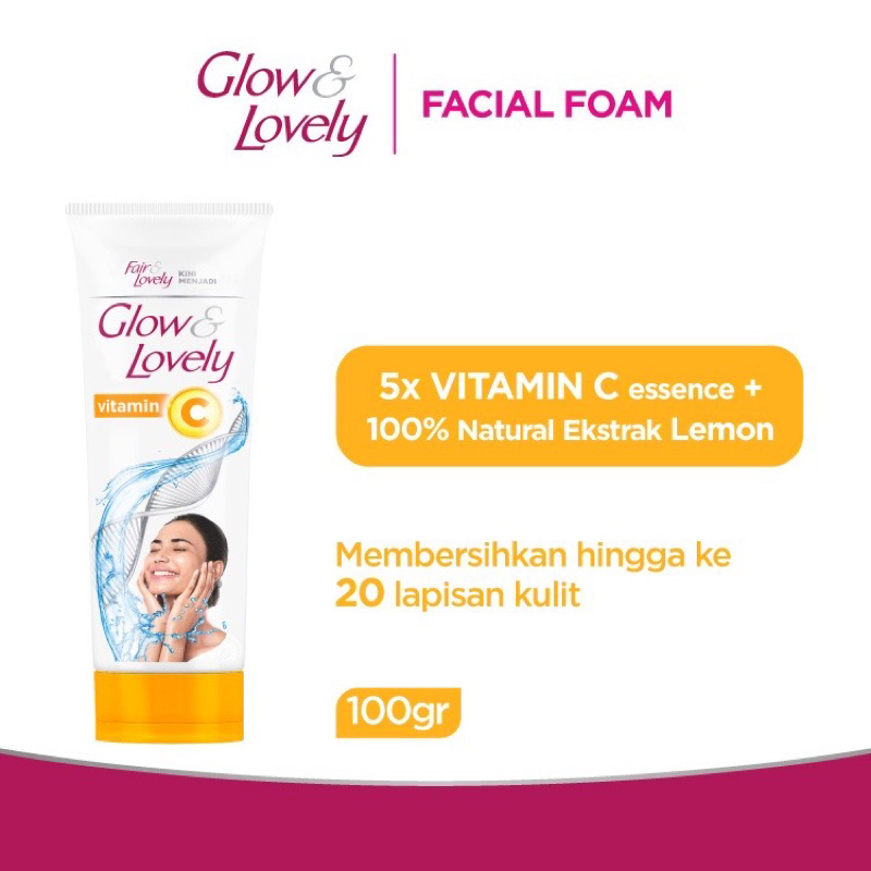 ❤ EGA BEAUTY  SKINCARE & COSMETIC STORE❤ Glow & Lovely Bright C Glow Facial Foam 100g (BPOM)