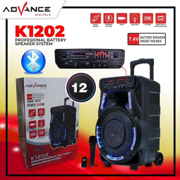 Advance K 1202 Speaker Meeting Bluetooth Ukuran Jumbo Speaker 12 inch