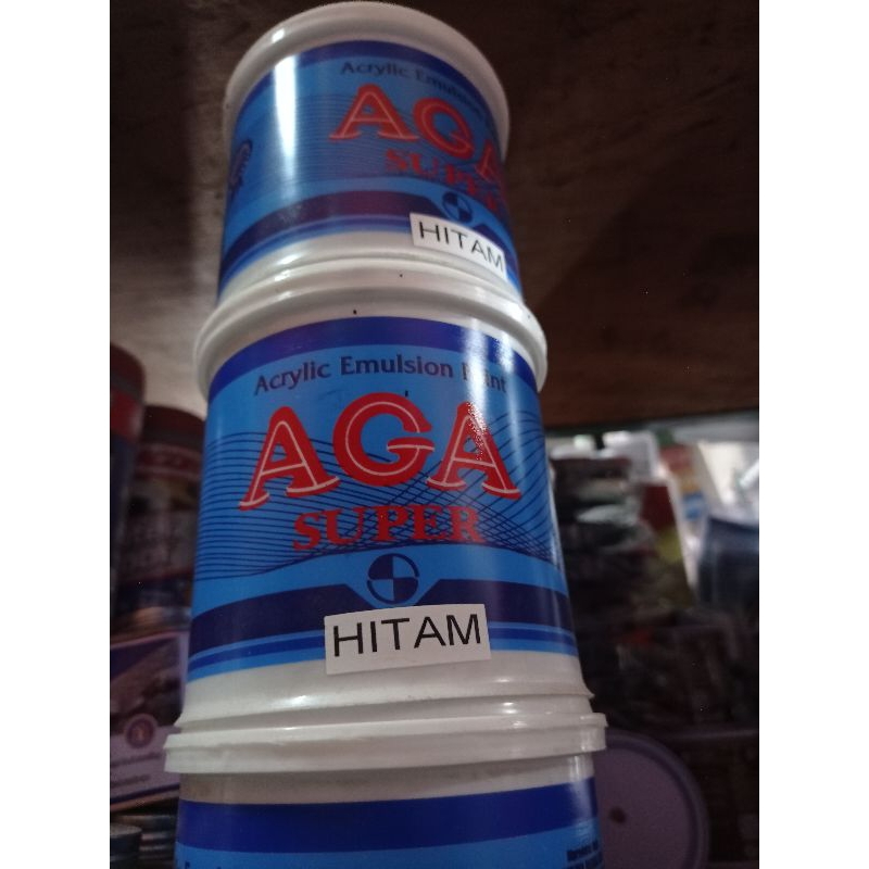 Cat dinding tembok AGA super cat anti noda lukis gambar warna hitam kemasan 1kg