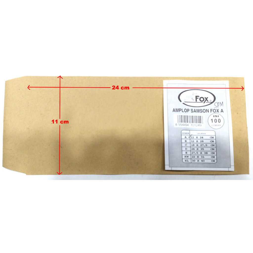 

Samson Amplop A(11x24cm), C(18x27.5cm), XL(30x40cm)