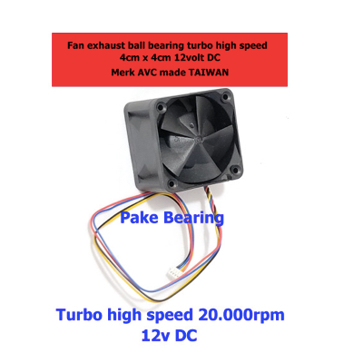 Kipas 4 Cm 12 V AVC Taiwan Ball Bearing Turbo High Speed Fan Tebal