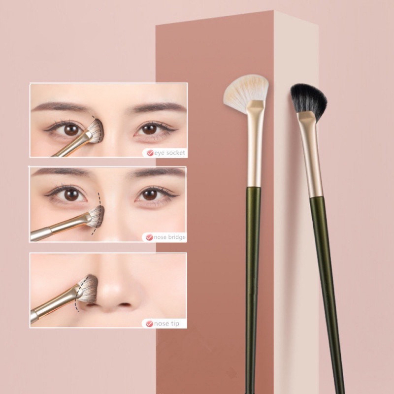 Premium Highlighter Nose Shading Contour Brush / Kuas Make-Up Kontur Hidung Serat Bulu Lembut