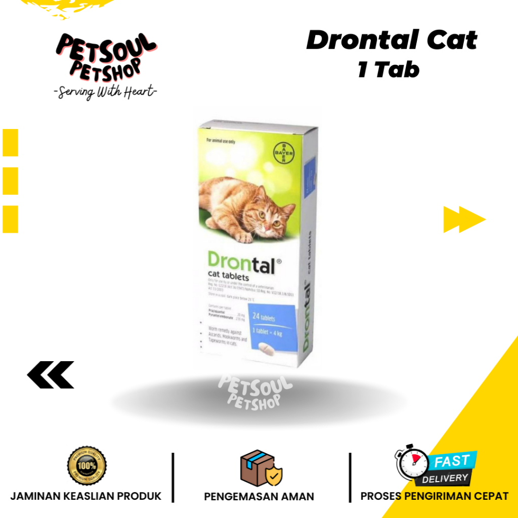 Drontal Cat Tablet / Obat Cacing Kucing Drontal / Drontal Kucing Tablet