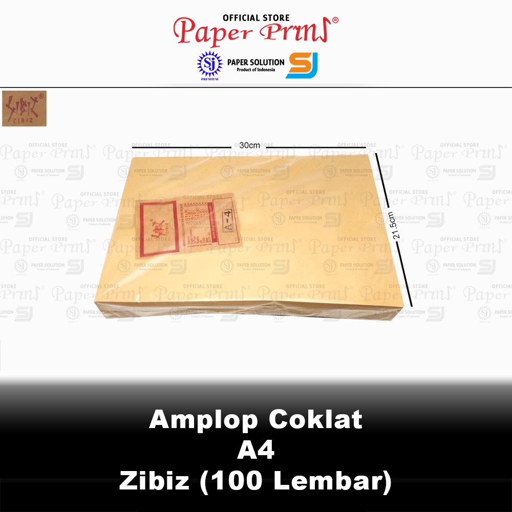 

Amplop Coklat A4 Zibiz - 1 Pack isi 100 Lembar