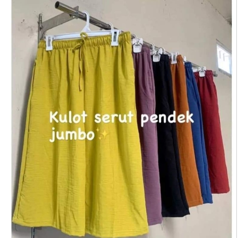KULOT PENDEK CRINKLE JUMBO 7/8 CELANA PENDEK WANITA TERMURAH