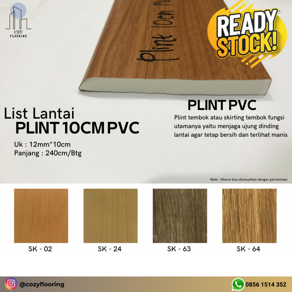 List lantai PVC 10cm Solid motif