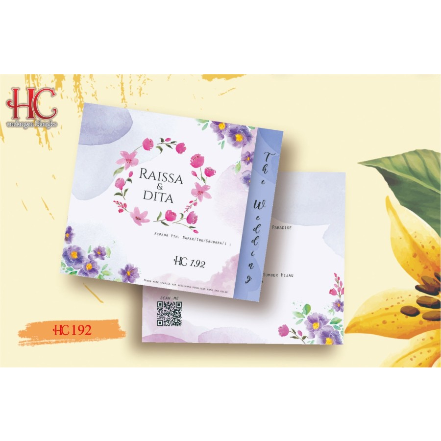 Blangko Undangan Pernikahan HC 192 Wedding Simple Murah