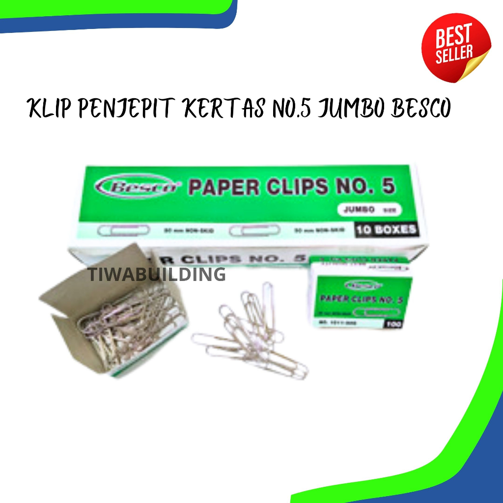 

KLIP PENJEPIT KERTAS / PAPER CLIP / TRIGONAL CLIP NO.5 JUMBO BESCO