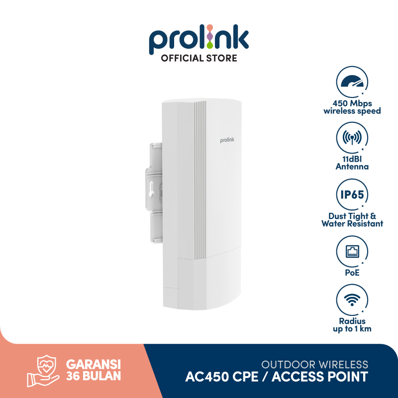 PROLiNK Access Point Outdoor Wireless Bridge AC450 CPE/AP PHC1101