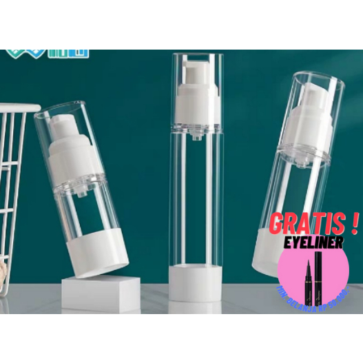 Premium Airless Pump 50ml Botol Travel Kit Skin Care Share Jar