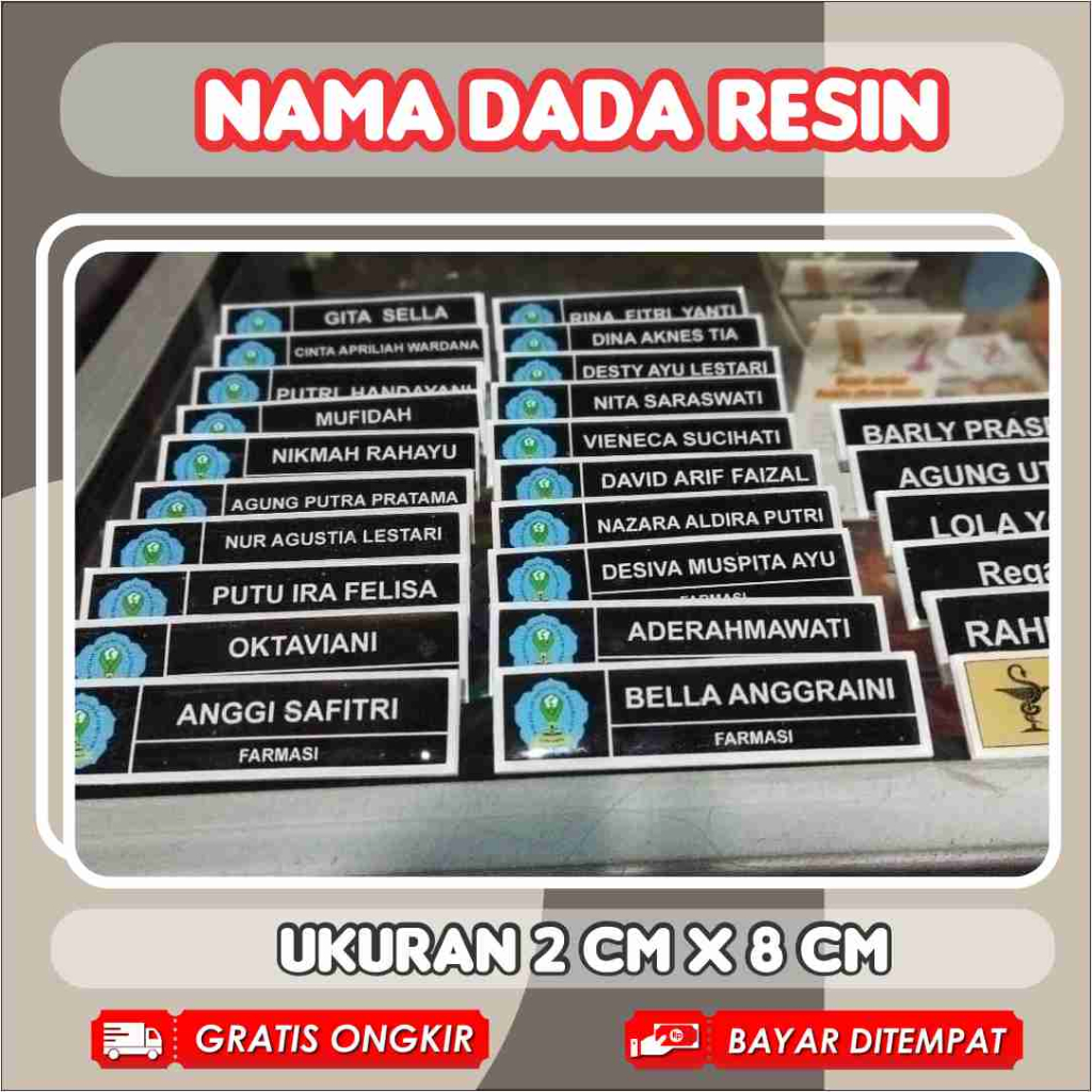

Papan nama/Nametage/Papan Nama Peniti/Nametag Peniti/Papan Nama Akrilik