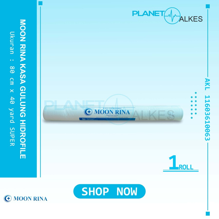 Kasa Gulung Hidrofil / Kasa Gulung 40/80 MOON RINA Hydrofil Kasa 40 yard