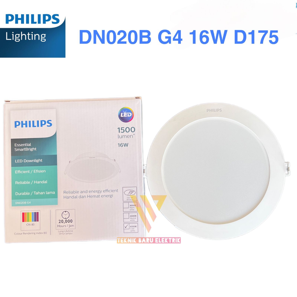LAMPU PHILIPS LED DOWNLIGHT DN020B G4 16W LED15 7 INCH D175 220-240V 16 WATT W INBOW HIAS PLAFON