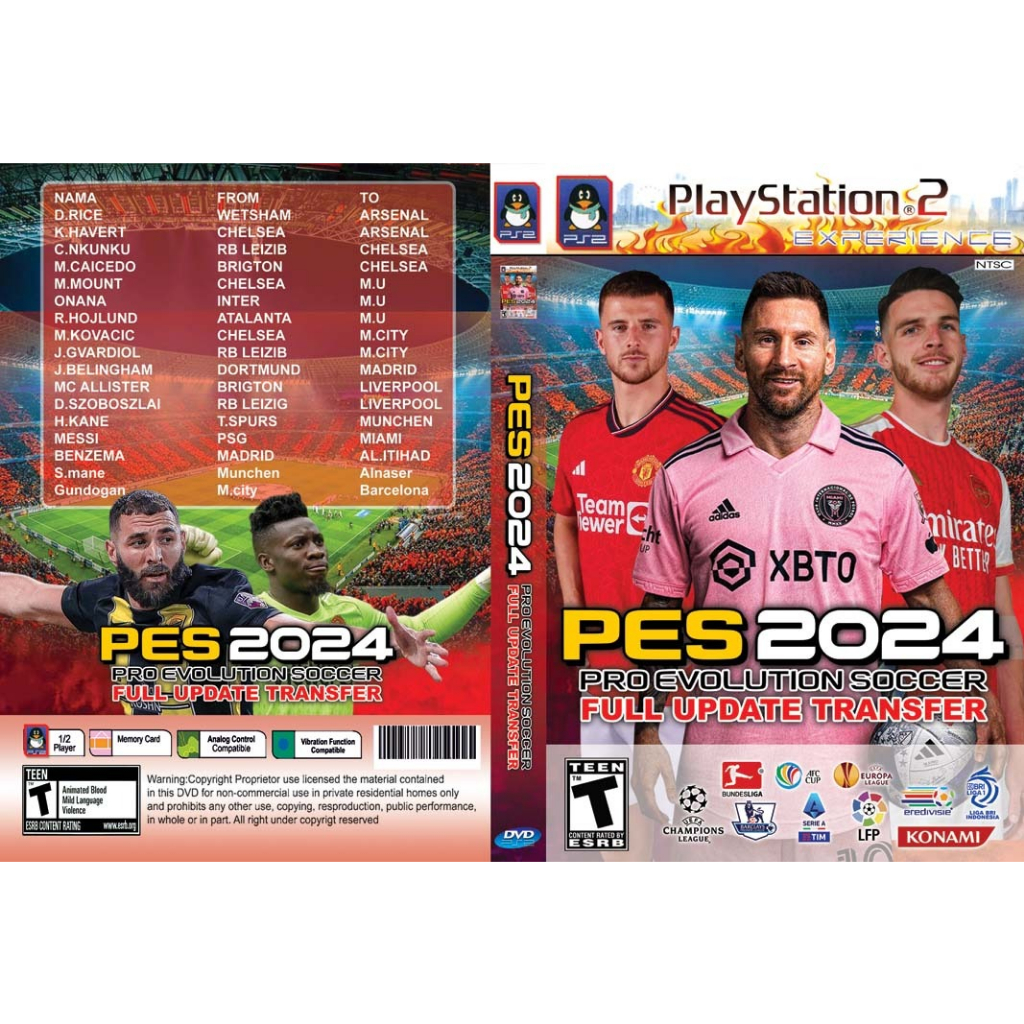 Kaset Ps2 Game PES 2023 -2024 Efootball