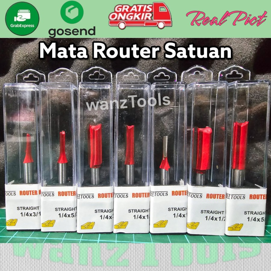 Mata Router Profil Bearing Kayu Straight Bit Mata Trimmer Routet Straight Bit