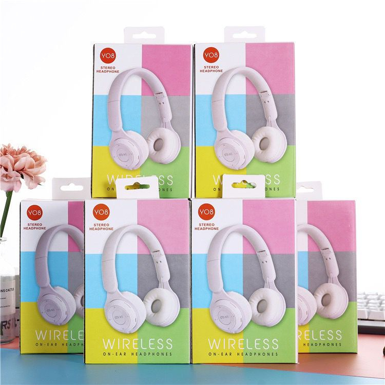 BIG PROMO Headset Candy Macaron Wireless Bluetooth Y08 Bando Stereo Xtra Bass Headphone Earphone