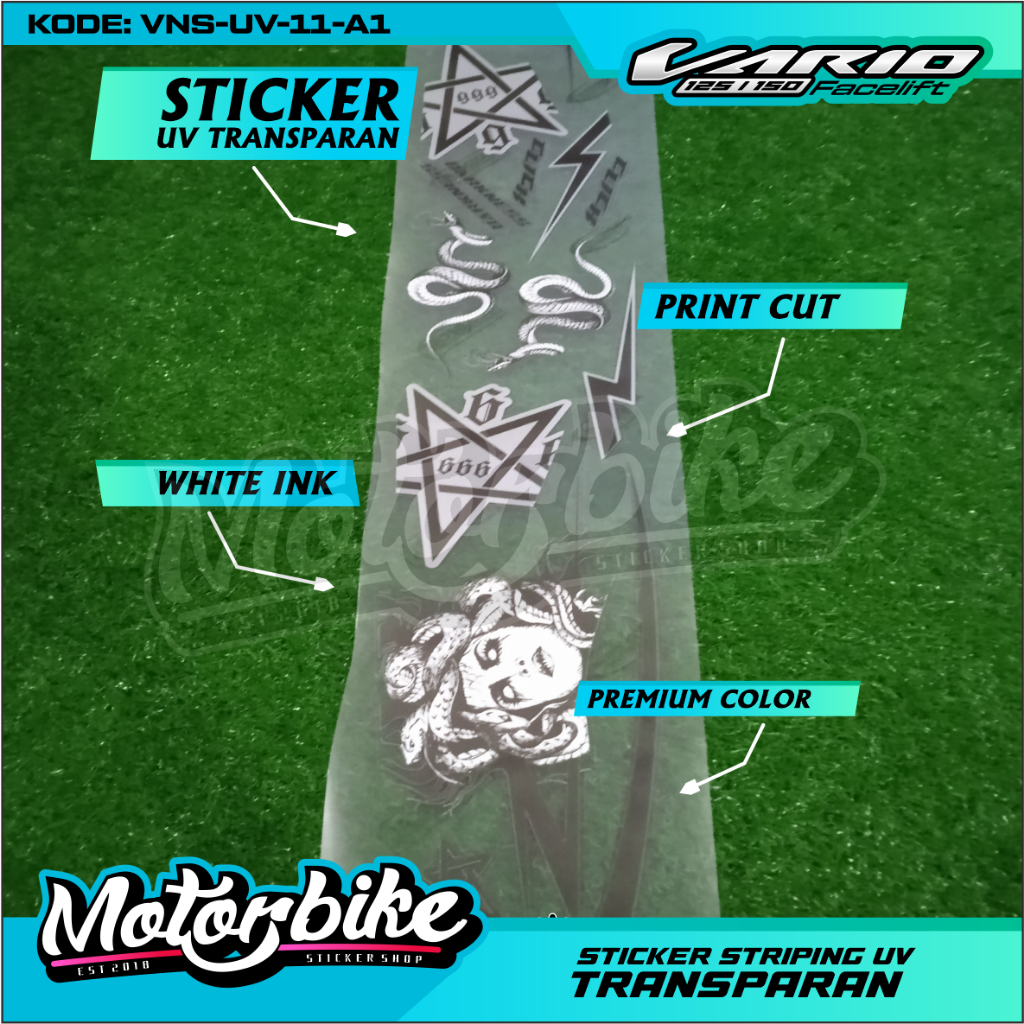STRIPING UV TRANSPARAN VARIO 125 150 MOTIF MEDUSA VIRAL - STIKER STRIPING VARIO TERBARU MOTIF MEDUSA
