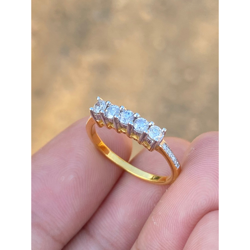 cincin emas berlian listring diamond putih
