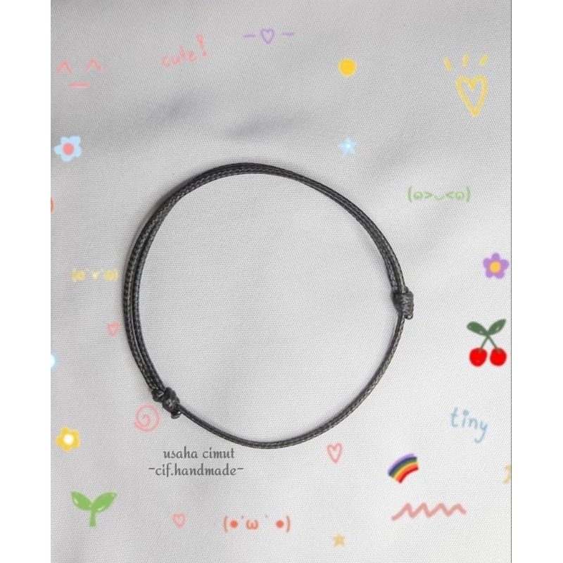 Gelang Tali || Gelang Tali Polos Korea Couple || Gelang Tali Hitam Polos