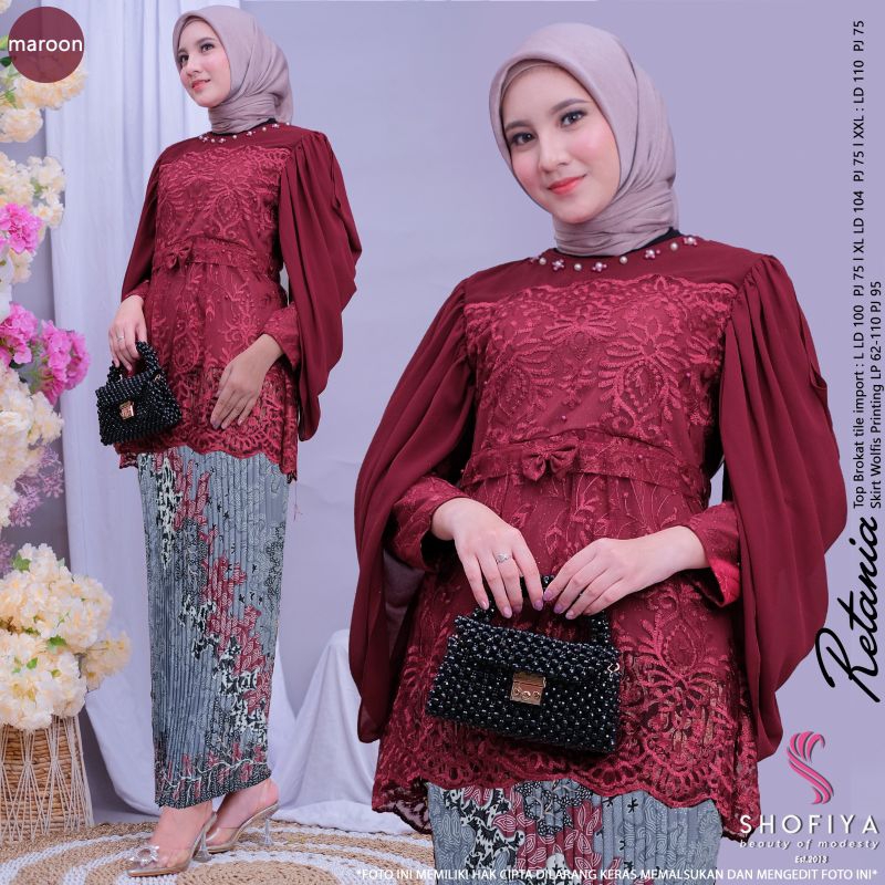 SETELAN KEBAYA ATASAN BRUKAT BRUKLAT ROK PLISKET PRINTING KONDANGAN PESTA MEWAH ELEGAN LAMARAN TUNAN