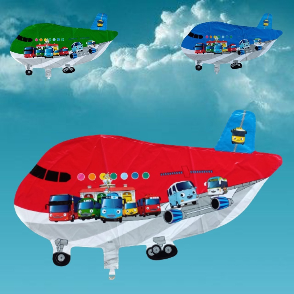 1pack PESAWAT TAYO (BALON GAS/FOIL/TERBANG/KARAKTER )