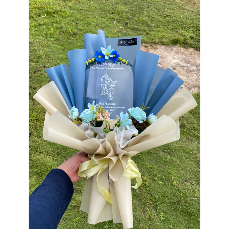 Buket akrilik / akrilik stand / buket bunga / akrilik LED / gift wisuda